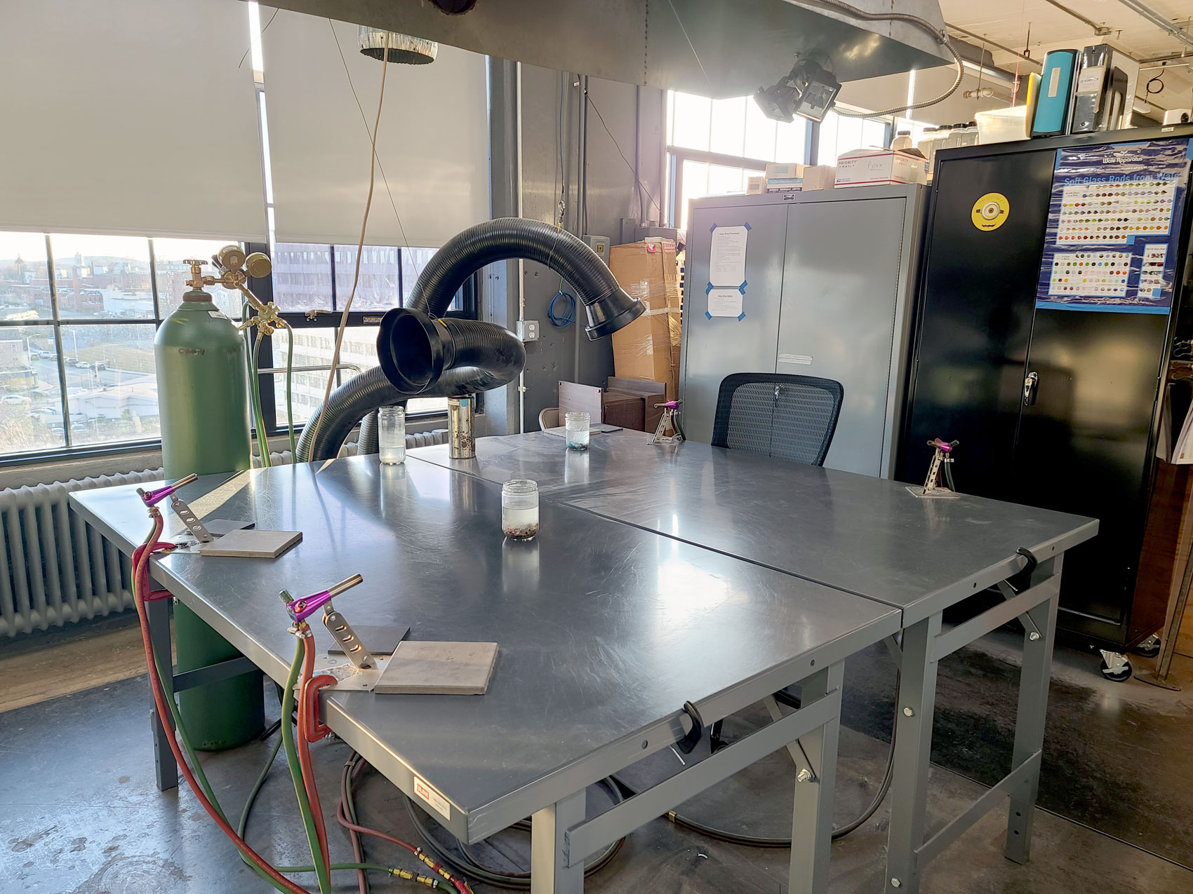 The Glass Shop At Technocopia has flameworking tools for glass work