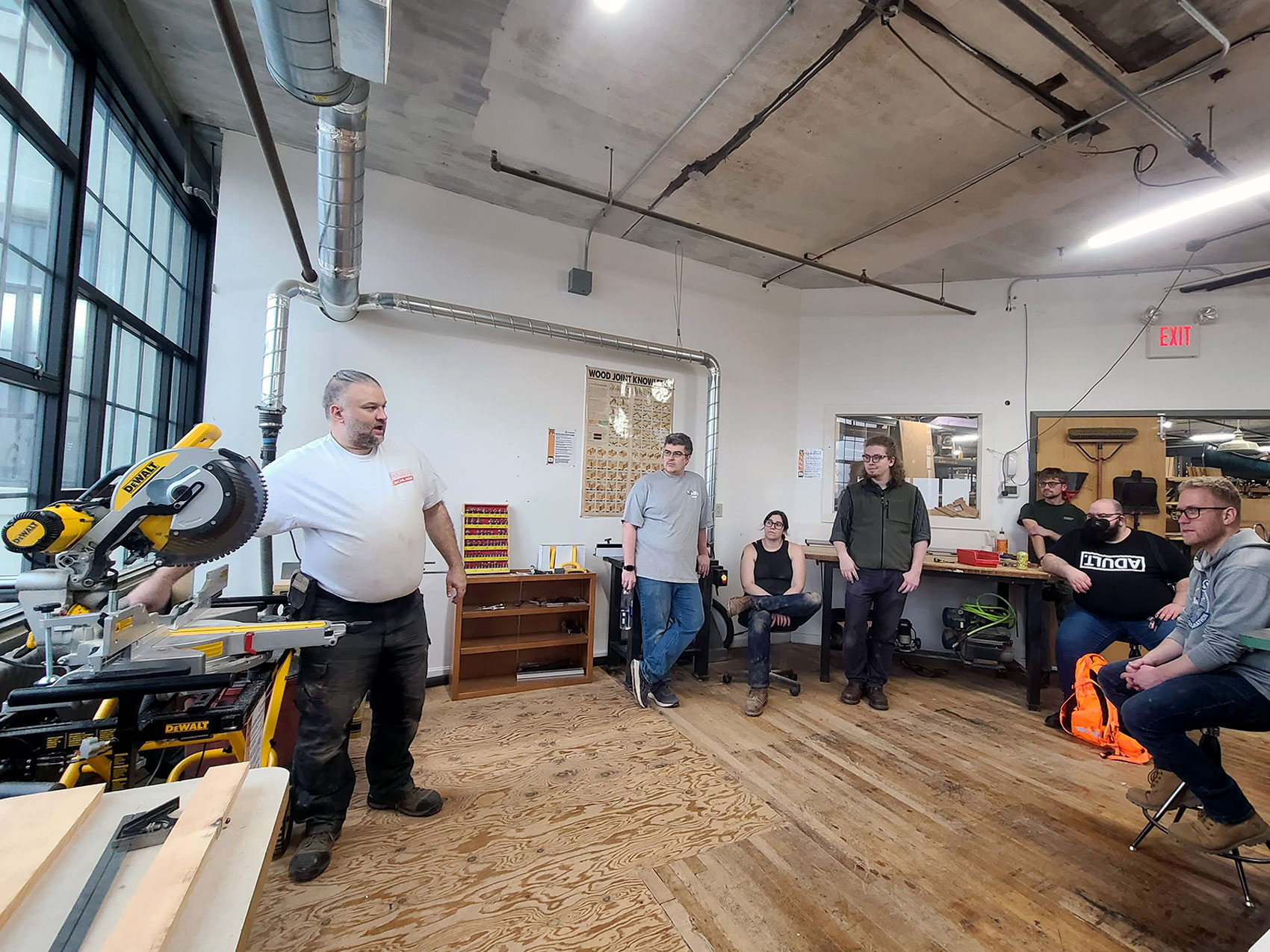 Ben teaching how to use the miter saw