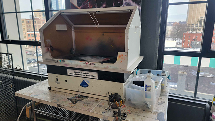 Airbrush Station in the Design Studio